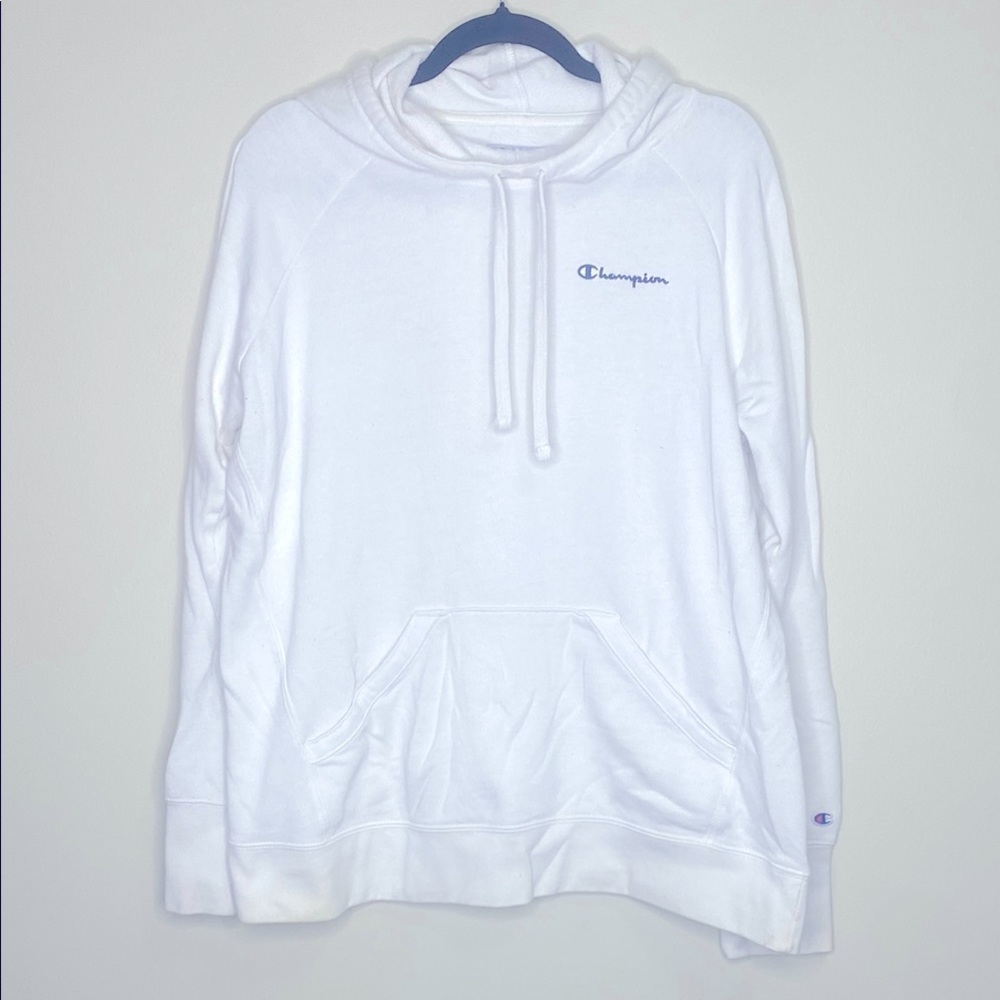 Champion Off White Mock Neck Oversized Hoodie